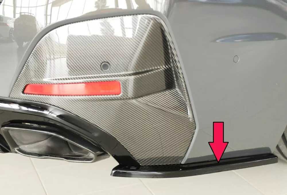 Rieger Tuning Rieger spoiler pod zadní nárazník na pravé straně pro BMW řada 4 G26 gran coupe (5-dvéř.) r.v. 07/20-, plast ABS lakovaný do černé lesklé barvy