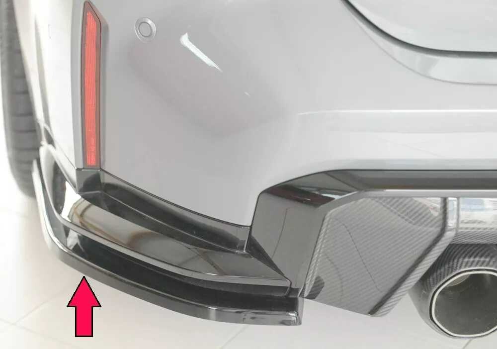 Rieger Tuning Rieger spoiler pod zadní nárazník na levé straně pro BMW Řada 3 G80 M3 CS G34MKS sedan r.v. 01/23-, plast ABS lakovaný do černé lesklé barvy