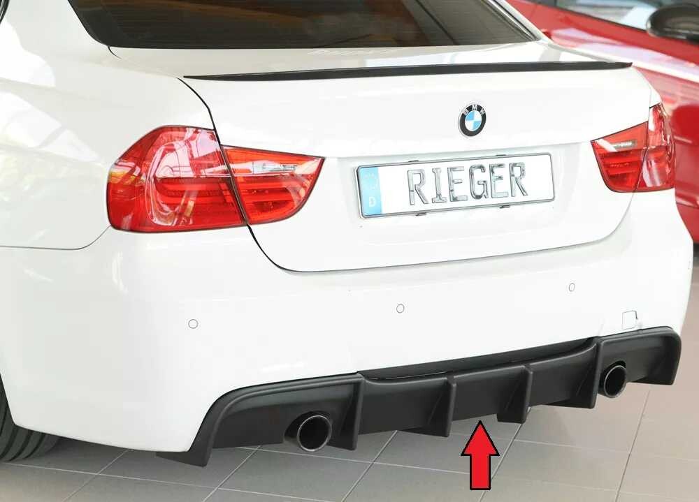 Rieger Tuning Rieger vložka zadního nárazníku pro BMW řada 3 E90, E91 sedan, touring, plast ABS bez povrchové úpravy, pro originální koncovku na obou stranách
