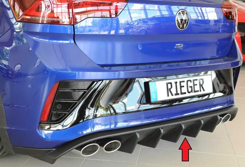 Rieger Tuning Rieger vložka zadního nárazníku pro Volkswagen T-roc A1 5-dvéř., plast ABS bez povrchové úpravy, pro vozy s tažným zařízením