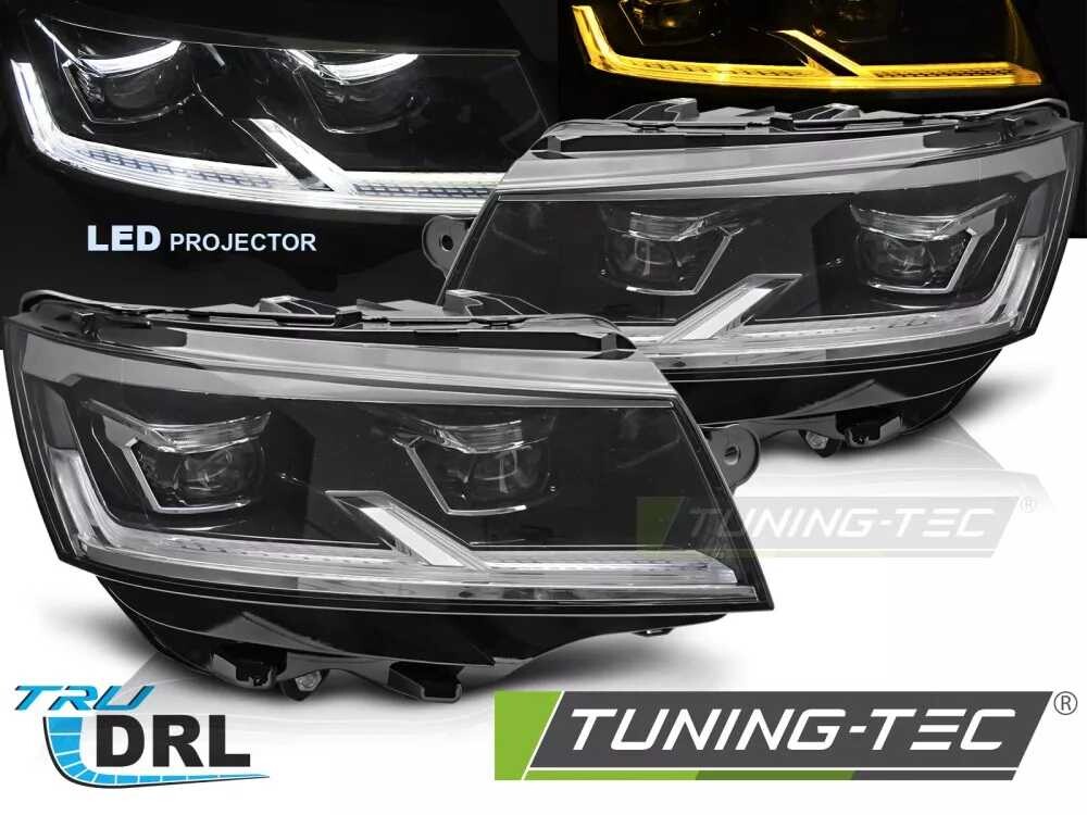 LED HEADLIGHTS BLACK DRL fits VW T6.1 20-24