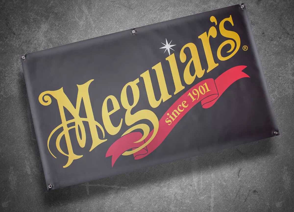 Meguiar's PVC banner s logem a závěsnými oky - velikost 120 x 70 cm