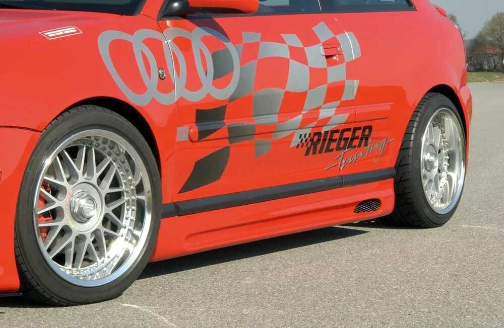 Rieger Tuning Rieger boční práh mont. strana pravá pro Audi A3 8L 3-dvéř., 5-dvéř., plast ABS bez povrchové úpravy, s prolisem a výřezem