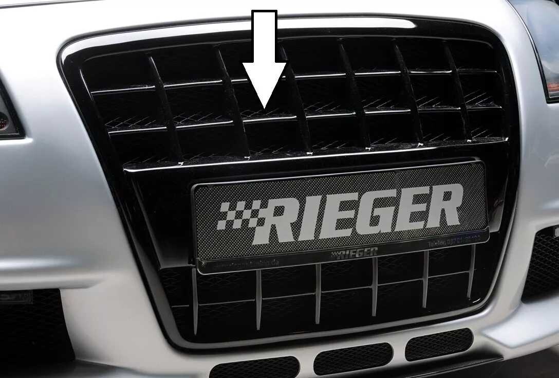 Rieger Tuning Rieger maska chladiče s integrovaným držákem SPZ pro Audi A3 8P 3-dvéř., 5-dvéř., Sportback, plast ABS lakovaný do černé lesklé barvy