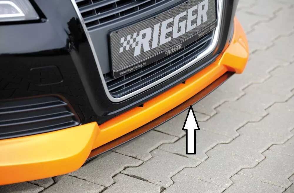 Rieger Tuning Rieger lipa pod přední nárazník Rieger pro Audi A3 8P 3-dvéř., 5-dvéř., kabriolet, Sportback po faceliftu, 07/08-, plast ABS s povrchovou úpravou Carbon-Look