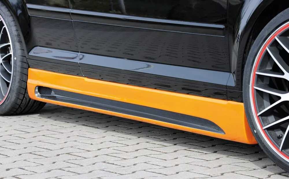 Rieger Tuning Rieger boční práh mont. strana levá pro Audi A3 8P 3-dvéř., kabriolet po faceliftu, r.v. 07/08-, plast ABS s povrchovou úpravou Carbon-Look, s prolisem a výřezem