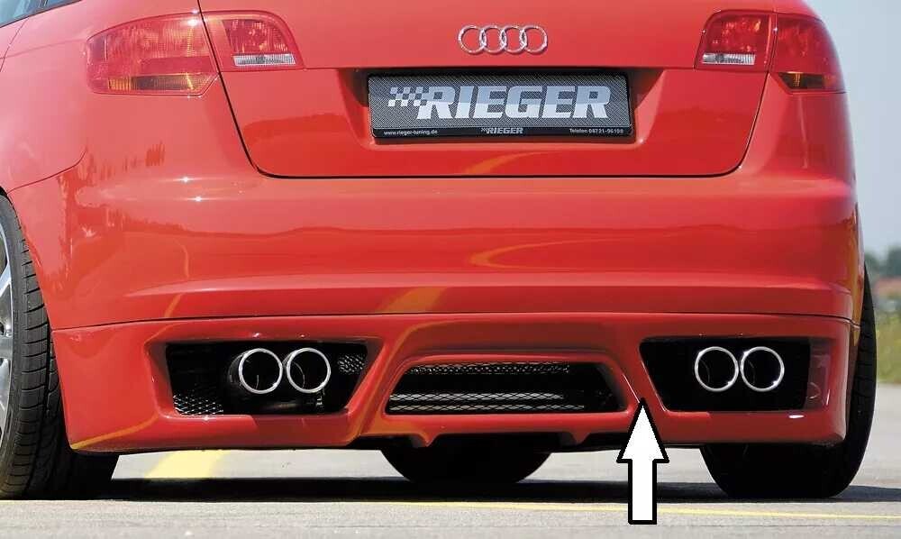 Rieger Tuning Rieger spoiler pod zadní nárazník pro Audi A3 8P 5-dvéř., Sportback před faceliftem r.v. 06/05-06/08, plast ABS bez povrchové úpravy