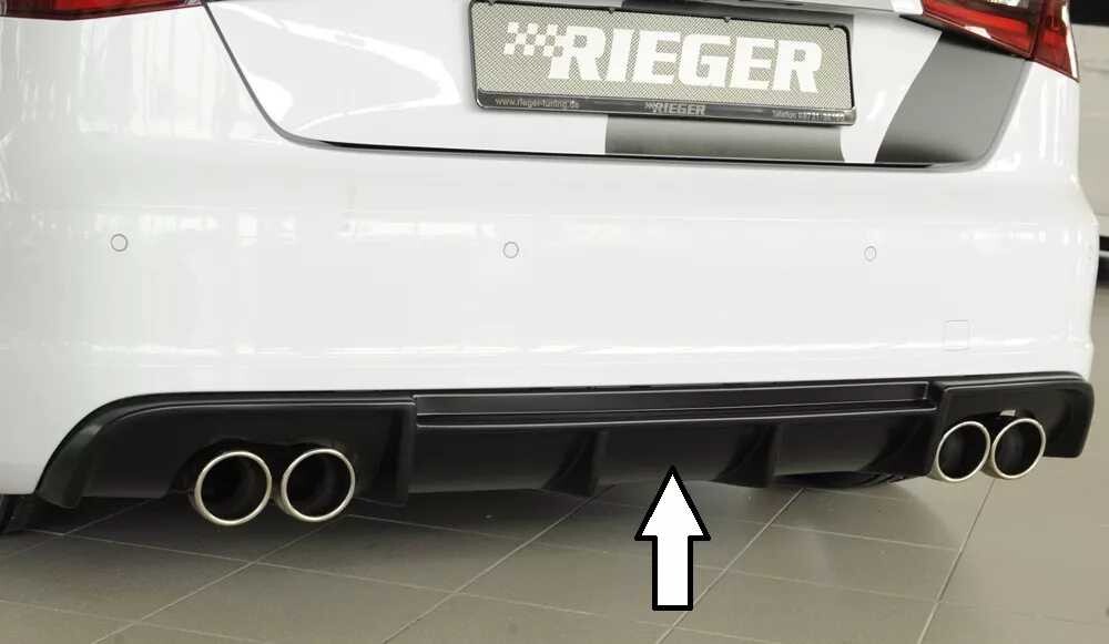 Rieger Tuning Rieger vložka zadního nárazníku (Typ: 56805) pro Audi A3 S3 8V 3-dvéř. (hatchback 8V1), 5-dvéř. (sportback 8VA) před faceliftem, plast ABS bez povrchové úpravy