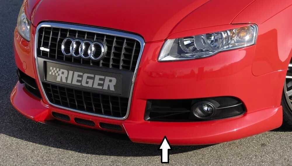 Rieger Tuning Rieger spoiler pod přední nárazník pro Audi A4 8E avant, sedan po faceliftu, r.v. 11/04-, plast ABS bez povrchové úpravy, s žebrováním