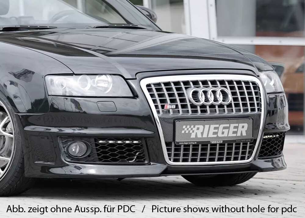 Rieger Tuning Rieger přední nárazník pro Audi A4 8H kabriolet před faceliftem, plast ABS bez povrchové úpravy, s žebrováním, s držáky originálních mlhových světel, pro vozy s ostřikovači světlometů a parkovacím asistentem (PDC)