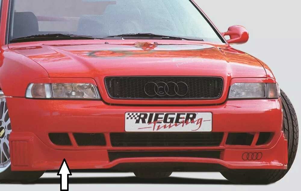 Rieger Tuning Rieger spoiler pod přední nárazník pro Audi A4 B5 avant, sedan, r.v. 11/94-98, plast ABS bez povrchové úpravy, r.v. 11/1994-1998, vč. dvoudílného spodního krytu