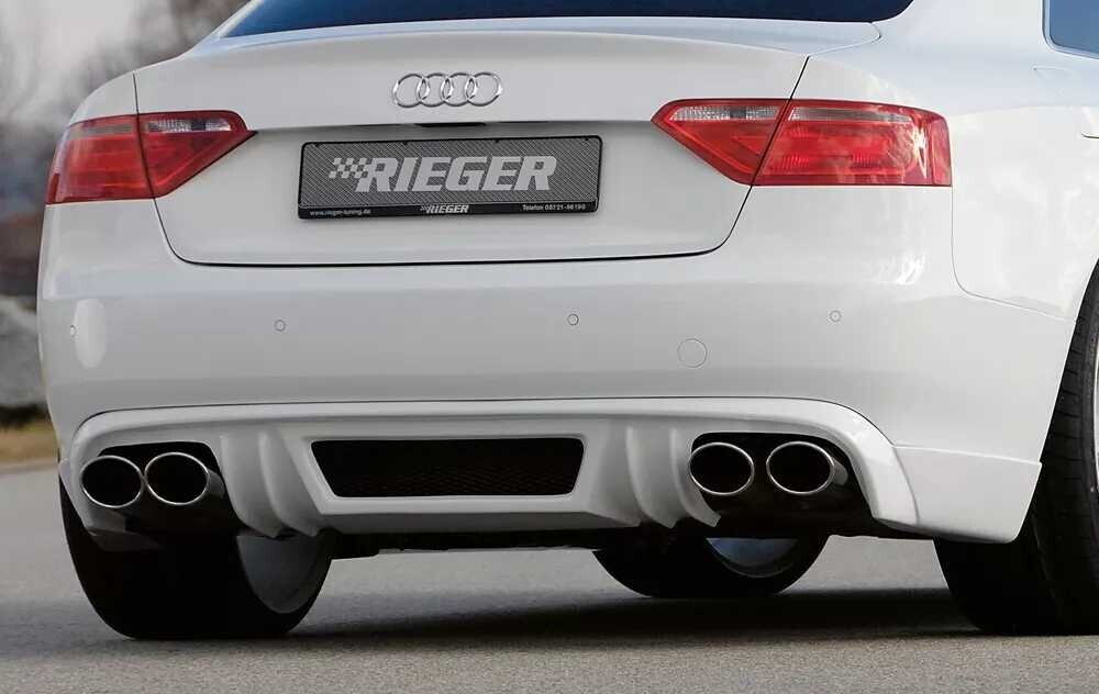 Rieger Tuning Rieger spoiler pod zadní nárazník pro Audi A5 B8, B81 kabriolet, kupé před faceliftem r.v. 06/07-07/11, plast ABS bez povrchové úpravy, mimo S-Line, pro dvojité koncovky na obou stranách 4x115x85 mm