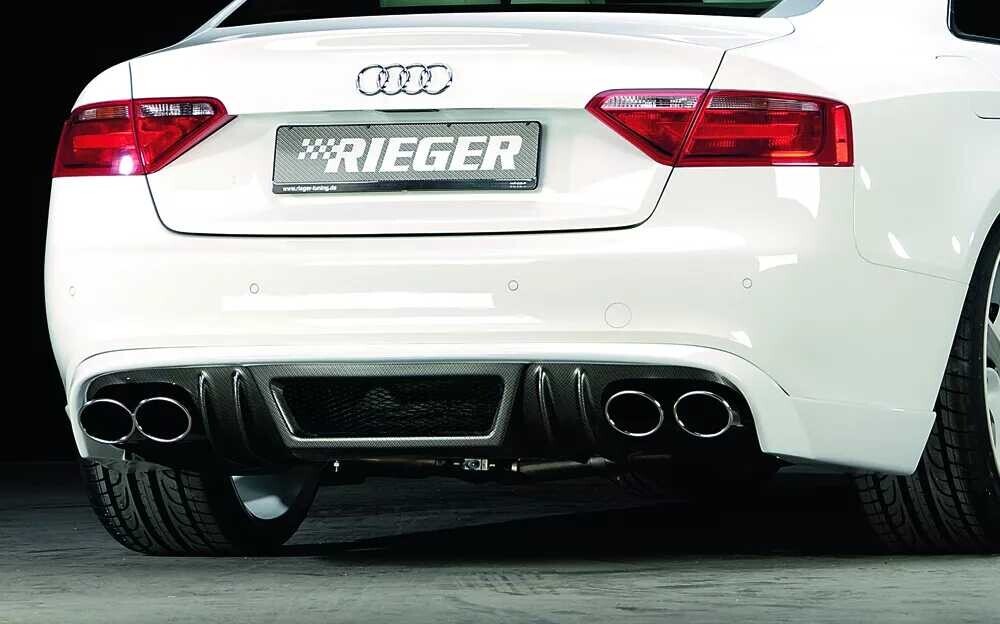 Rieger Tuning Rieger spoiler pod zadní nárazník pro Audi A5 S5 B8, B81 kabriolet, kupé před faceliftem r.v. 06/07-07/11, plast ABS s povrchovou úpravou Carbon-Look