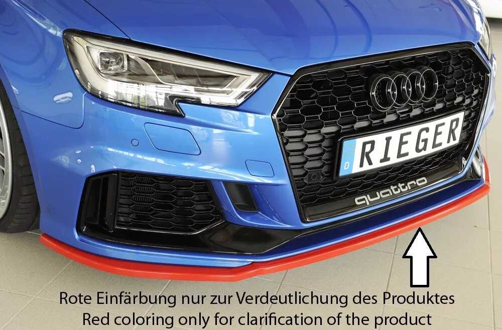 Rieger Tuning Rieger lipa pod přední nárazník pro Audi RS3 8V 5-dvéř. (sedan 8VS / 8VM), 5-dvéř. (sportback 8VA / 8VF) po faceliftu, 02/17-, plast ABS bez povrchové úpravy