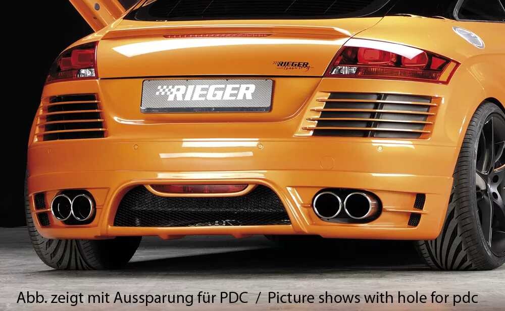 Rieger Tuning Rieger zadní nárazník pro Audi TT 8J kupé, roadster, plast ABS bez povrchové úpravy, pro vozy bez parkovacího asistenta (PDC), pro dvojité koncovky na obou stranách