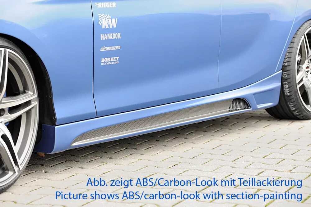 Rieger Tuning Rieger boční práh mont. strana levá pro BMW řada 1 F20 sedan / 4-dvéř. vč. faceliftu, r.v. 05/2015-, 09/11-03/2015, plast ABS bez povrchové úpravy, s prolisem a výřezem