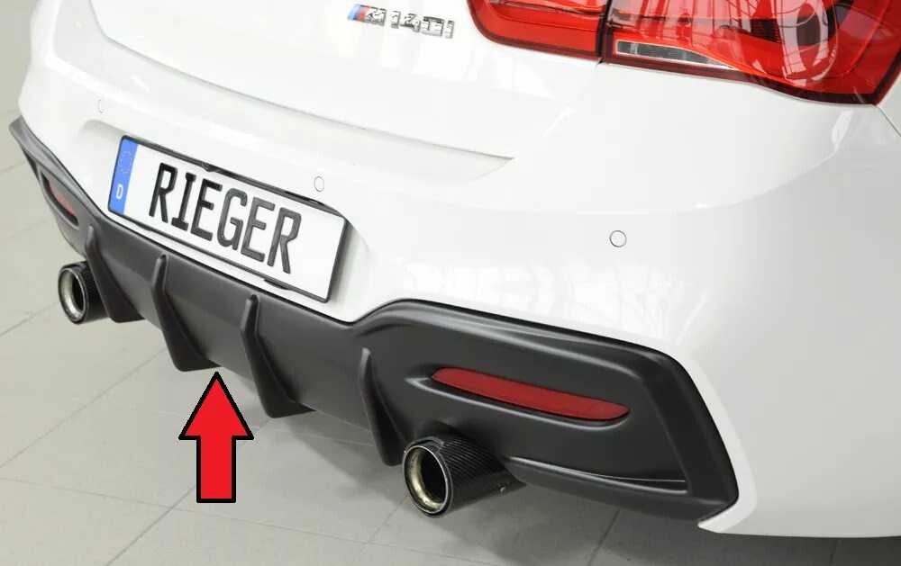 Rieger Tuning Rieger vložka zadního nárazníku pro BMW řada 1 F20, F21 sedan / 2-dvéř., sedan / 4-dvéř. po faceliftu LCI, plast ABS bez povrchové úpravy