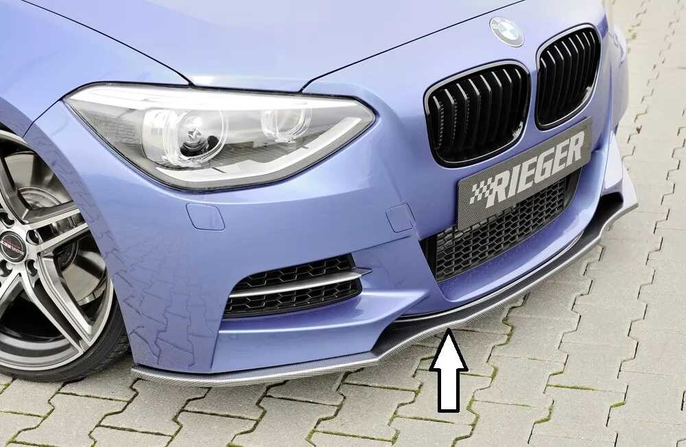 Rieger Tuning Rieger lipa pod přední nárazník pro BMW řada 1 F20, F21 sedan / 2-dvéř., sedan / 4-dvéř. před faceliftem, 09/11-03/2015, 09/12-03/2015, plast ABS s povrchovou úpravou Carbon-Look