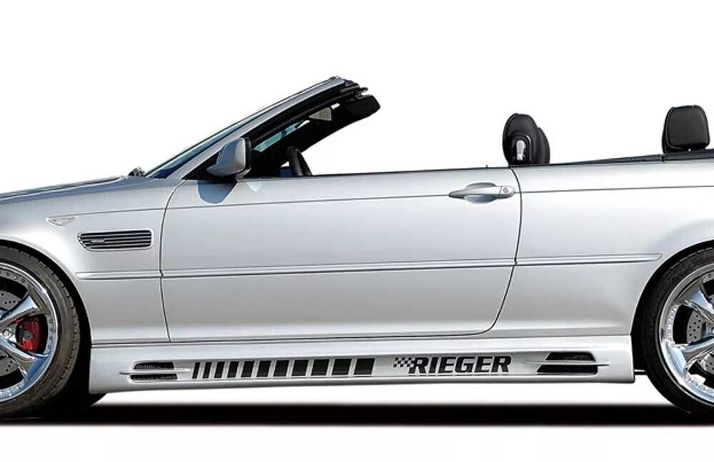 Rieger Tuning Rieger boční práh (175mm) mont. strana levá pro BMW řada 3 E46, E46 M3 compact, kabriolet, kupé, sedan vč. faceliftu, r.v. 02/02-, 02/98-12/01, 06/00-, plast ABS bez povrchové úpravy, s prolisem, s prolisem a dvěma výřezy