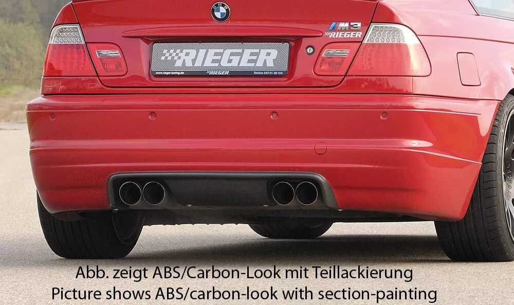 Rieger Tuning Rieger spoiler pod zadní nárazník pro BMW řada 3 E46 M3 kabriolet, kupé r.v. 06/00-, plast ABS s povrchovou úpravou Carbon-Look