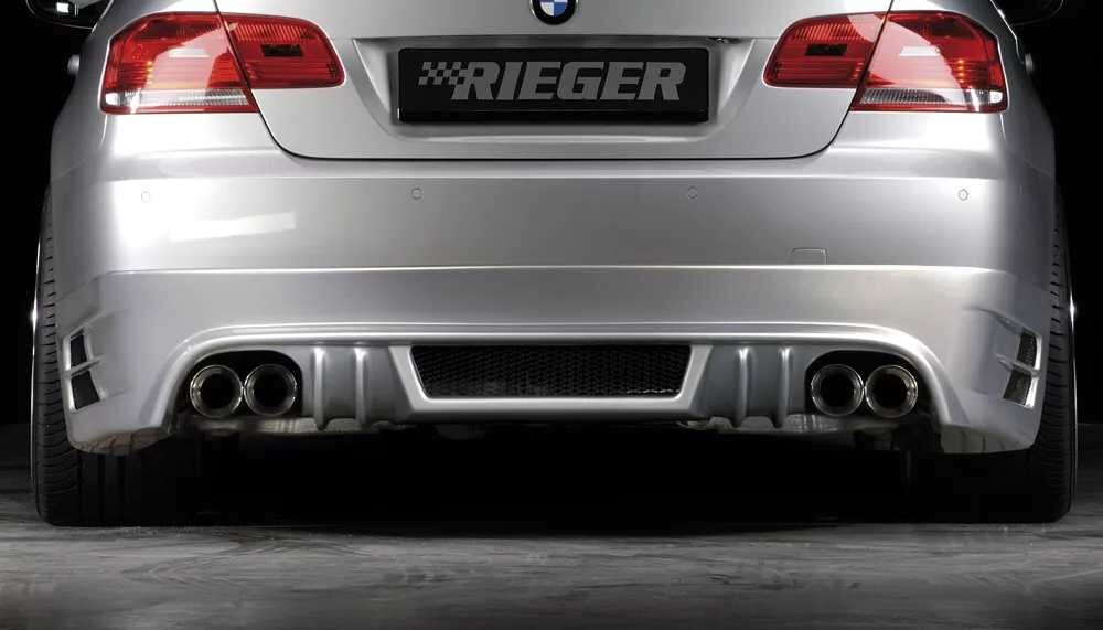 Rieger Tuning Rieger spoiler pod zadní nárazník pro BMW řada 3 E92, E93 kabriolet, kupé před faceliftem r.v. 03/07-02/10, 09/06-02/10, plast ABS bez povrchové úpravy, mimo 335i a 335d, pro vozy s dvojitými koncovkami na obou stranách