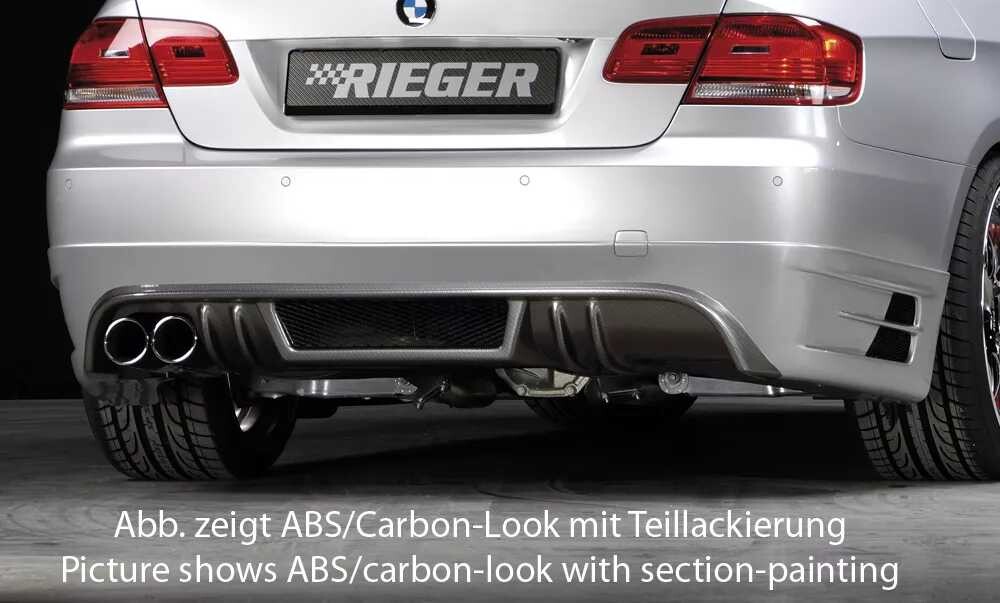 Rieger Tuning Rieger spoiler pod zadní nárazník pro BMW řada 3 E92, E93 kabriolet, kupé před faceliftem r.v. 03/07-02/10, 09/06-02/10, plast ABS bez povrchové úpravy, mimo 335i a 335d, pro vozy s dvojitou koncovkou vlevo