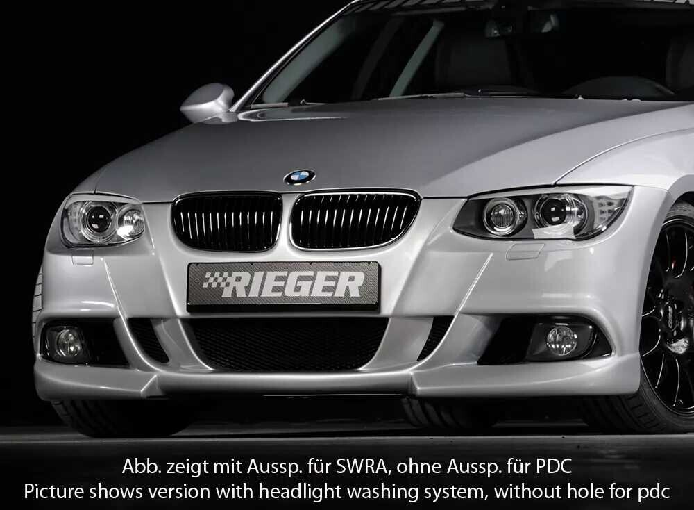 Rieger Tuning Rieger přední nárazník pro BMW řada 3 E92, E93 kabriolet, kupé po faceliftu LCI, plast ABS bez povrchové úpravy, pro vozy s parkovacím asistentem (PDC)