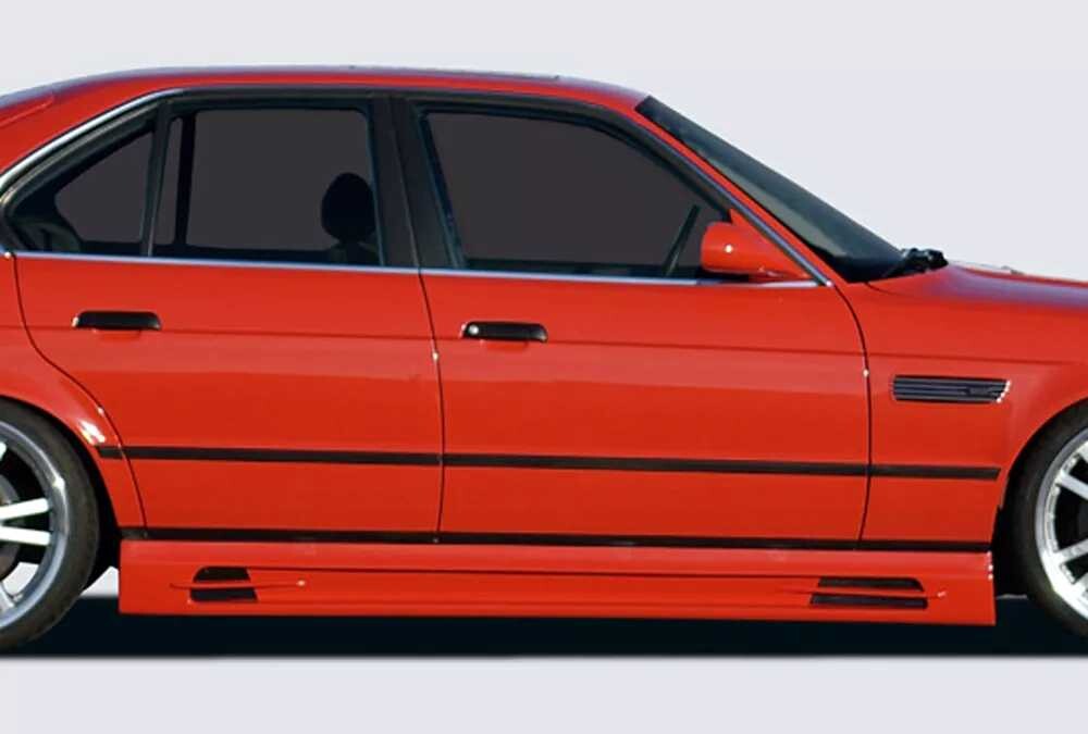 Rieger Tuning Rieger boční práh mont. strana levá pro BMW řada 5 E34 sedan, touring, r.v. 00/88-07/96, plast ABS bez povrchové úpravy, s prolisem, s prolisem a dvěma výřezy