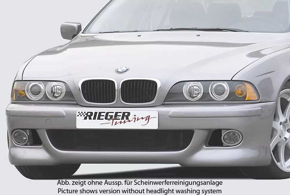 Rieger Tuning Rieger přední nárazník pro BMW řada 5 E39 sedan, touring, plast ABS bez povrchové úpravy, s držáky originálních mlhových světlometů, pro vozy s ostřikovači předních světlometů