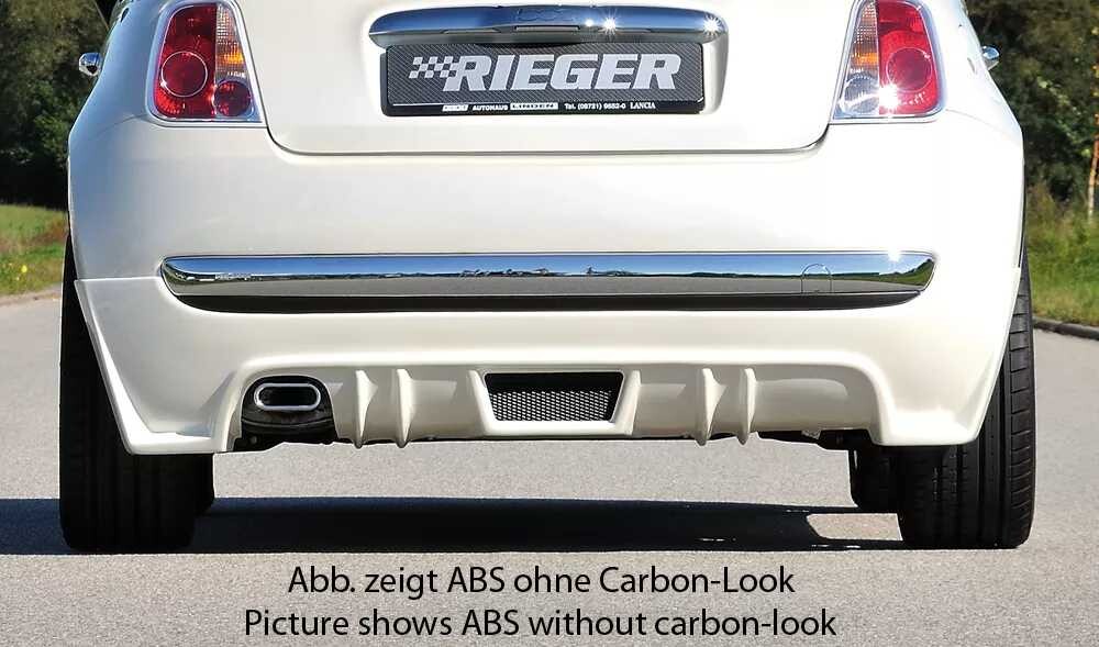 Rieger Tuning Rieger spoiler pod zadní nárazník pro Fiat 500 312 2-dvéř. r.v. 10/07-, plast ABS s povrchovou úpravou Carbon-Look, pro koncovku vlevo