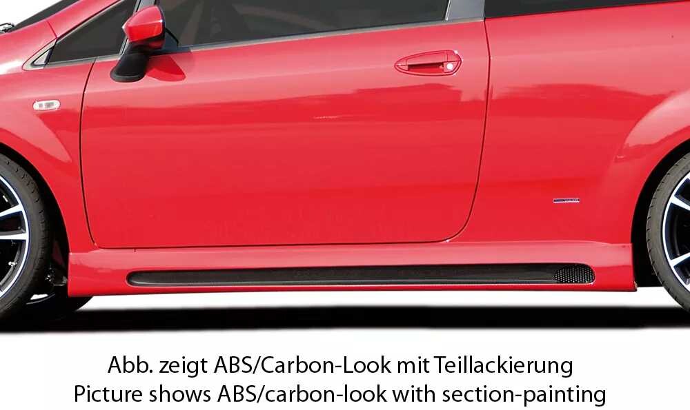 Rieger Tuning Rieger boční práh mont. strana pravá pro Fiat Grande Punto 199 3-dvéř., 5-dvéř., r.v. 10/05-, plast ABS bez povrchové úpravy, s prolisem a výřezem