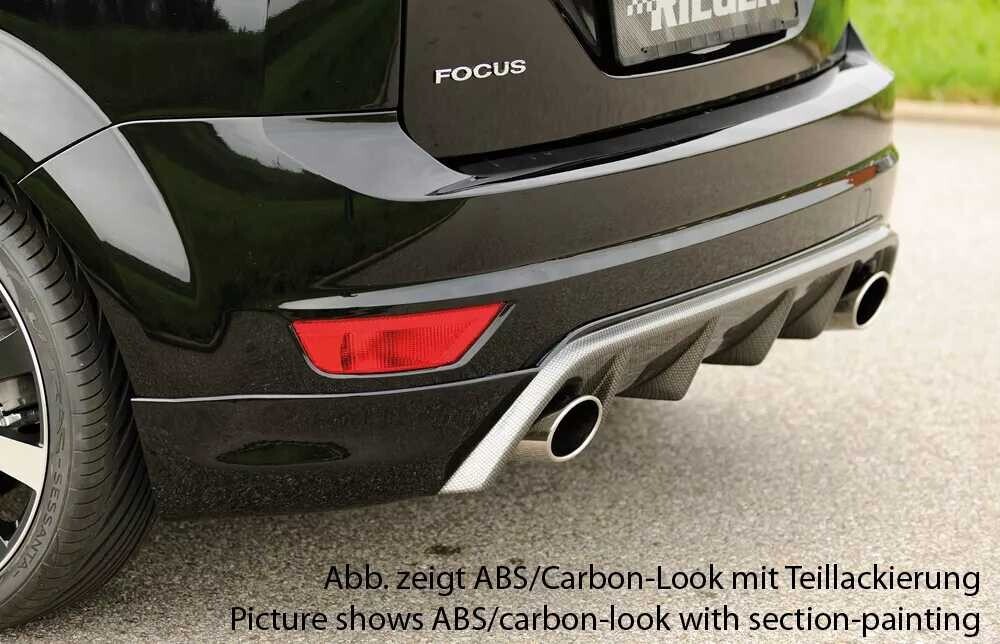 Rieger Tuning Rieger spoiler pod zadní nárazník pro Ford Focus 2 3-dvéř., 5-dvéř. po faceliftu r.v. 02/08-01/11, plast ABS bez povrchové úpravy