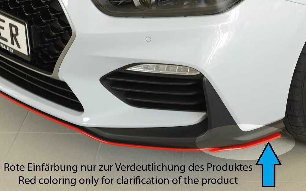 Rieger Tuning Rieger lipa pod přední nárazník na levé straně pro Hyundai i30 N-Performance PDE 5-dvéř. (fastback), 5-dvéř. (hatchback), 07/17-, plast ABS bez povrchové úpravy