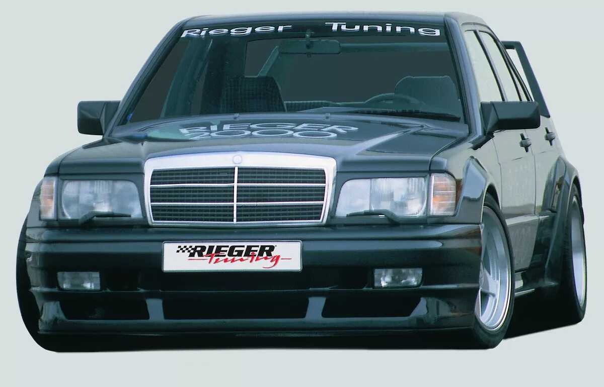Rieger Tuning Rieger přední nárazník pro Mercedes 190 W201 sedan, GFK (laminát), pro sériovou masku, s výřezem pro mlhová světla