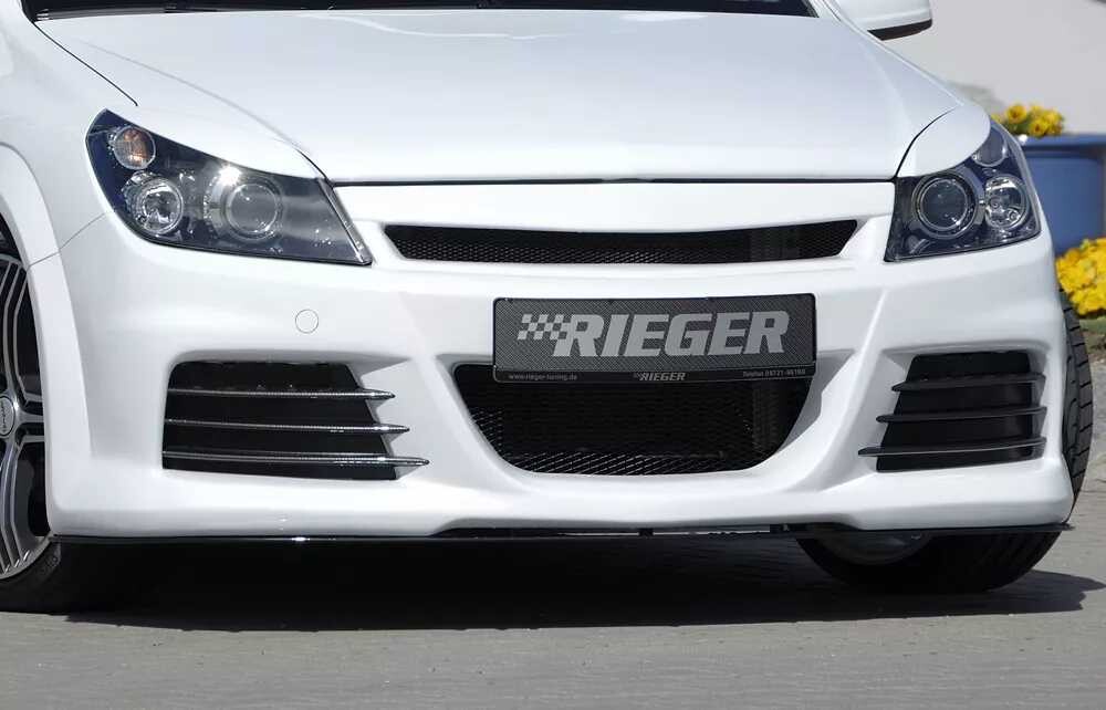 Rieger Tuning Rieger přední nárazník pro Opel Astra H vč. GTC, Twin-Top 3-dvéř., 5-dvéř., caravan, hatchback, kabriolet, plast ABS bez povrchové úpravy, pro vozy bez ostřikovačů předních světlometů