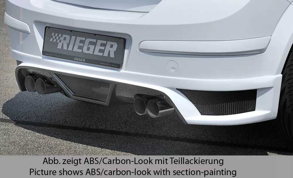 Rieger Tuning Rieger spoiler pod zadní nárazník pro Opel Astra H 5-dvéř., hatchback, notchback r.v. 03/04-, plast ABS bez povrchové úpravy, pro vozy s dvojitými koncovkami na obou stranách