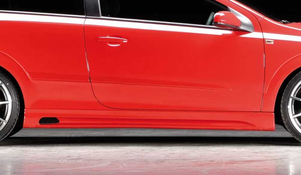 Rieger Tuning Rieger boční práh mont. strana pravá pro Opel Astra H GTC, Twin-Top 3-dvéř., kabriolet, plast ABS bez povrchové úpravy, s prolisem a výřezem