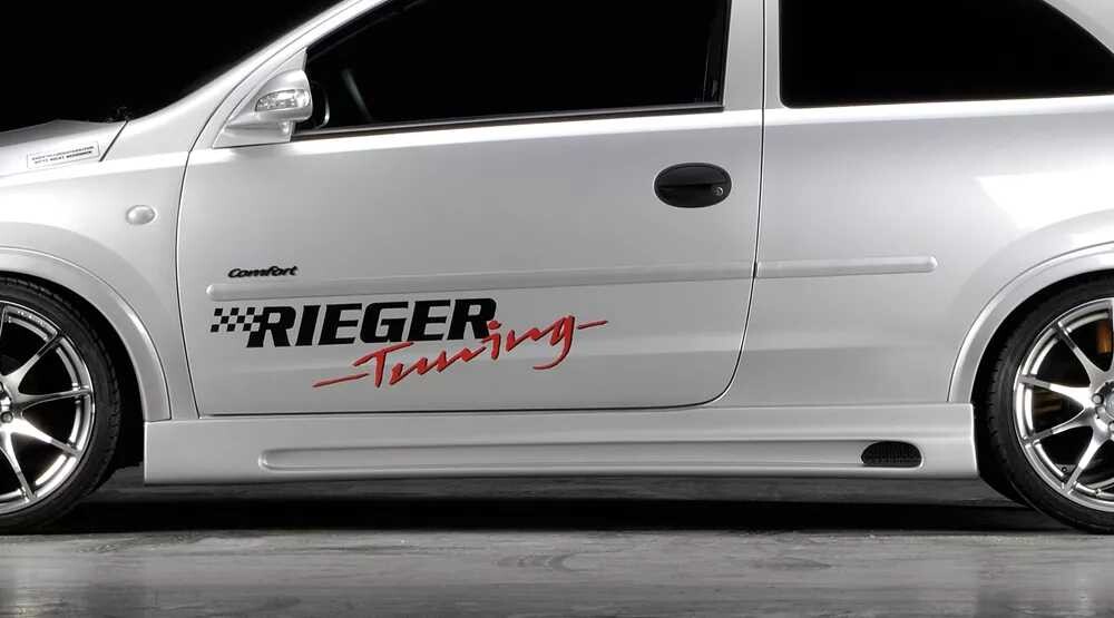 Rieger Tuning Rieger boční práh mont. strana pravá pro Opel Corsa C 3-dvéř. vč. faceliftu, r.v. 06/03-, 09/00-05/03, plast ABS bez povrchové úpravy, s prolisem a výřezem