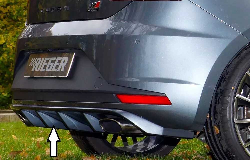 Rieger Tuning Rieger vložka zadního nárazníku pro Seat Leon Cupra 5F 3-dvéř. (sc), 5-dvéř. před faceliftem, plast ABS bez povrchové úpravy