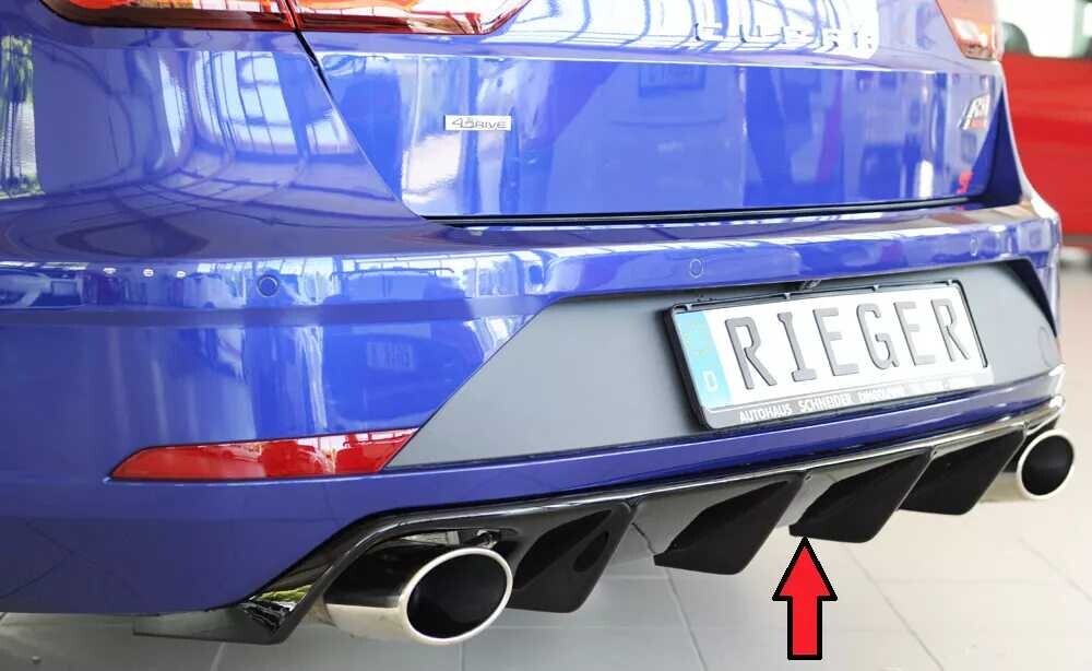Rieger Tuning Rieger vložka zadního nárazníku pro Seat Leon Cupra 5F 5-dvéř. (ST/Combi) po faceliftu, plast ABS lakovaný do černé lesklé barvy