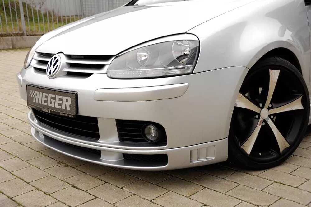Rieger Tuning Rieger spoiler pod přední nárazník pro Volkswagen Golf 5 1K 3-dvéř., 5-dvéř., plast ABS bez povrchové úpravy, mimo GTI, s žebrováním