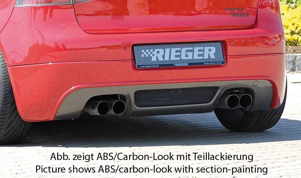 Rieger Tuning Rieger spoiler pod zadní nárazník pro Volkswagen Golf 5 1K 3-dvéř., 5-dvéř., GTI, plast ABS bez povrchové úpravy, pro dvojité koncovky na obou stranách