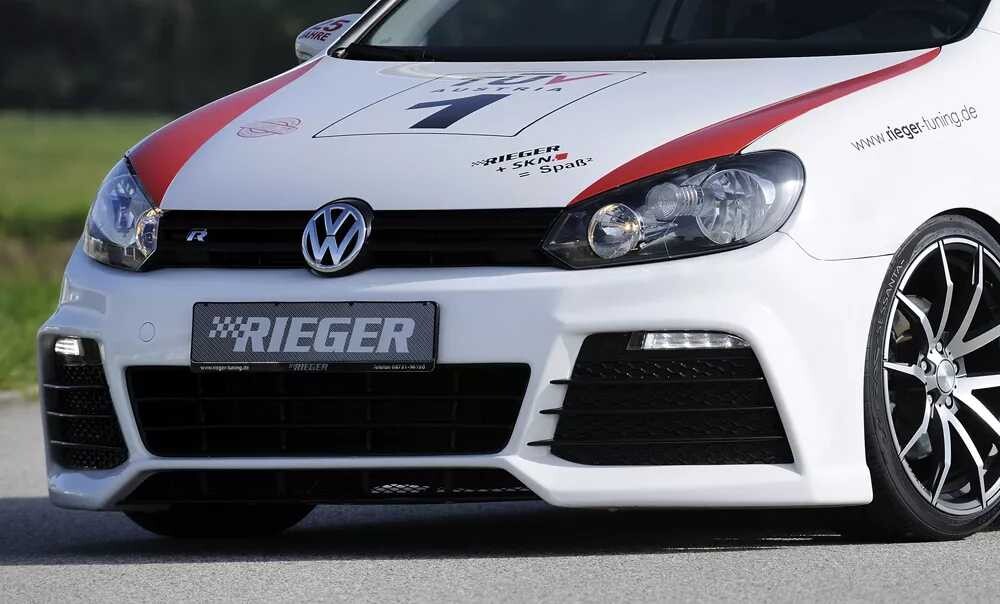 Rieger Tuning Rieger přední nárazník pro Volkswagen Golf 6 vč. GTD, GTI 3-dvéř., 5-dvéř., kabriolet, plast ABS bez povrchové úpravy, pro vozy bez PDC, bez parkovacího asistenta, bez ostřikovačů světlometů