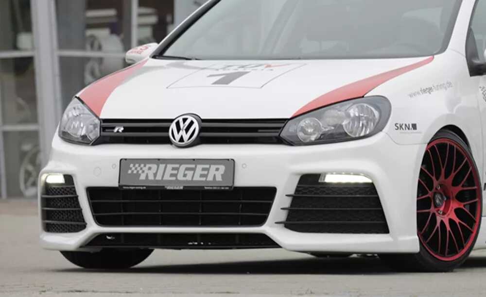 Rieger Tuning Rieger přední nárazník pro Volkswagen Golf 6 vč. GTD, GTI 3-dvéř., 5-dvéř., kabriolet, plast ABS bez povrchové úpravy, pro vozy s PDC, bez parkovacího asistenta a ostřikovačů světlometů