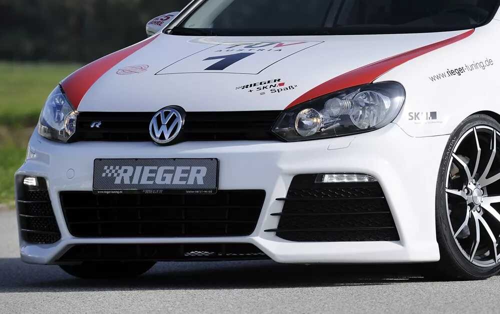 Rieger Tuning Rieger přední nárazník pro Volkswagen Golf 6 vč. GTD, GTI 3-dvéř., 5-dvéř., kabriolet, plast ABS bez povrchové úpravy, pro vozy s ostřikovači světlometů, bez PDC a parkovacího asistenta
