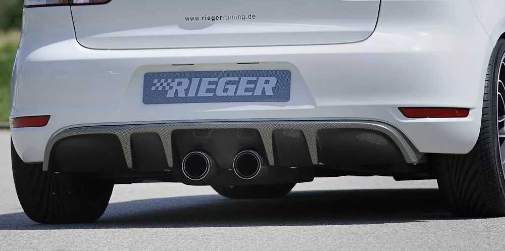 Rieger Tuning Rieger vložka zadního nárazníku s dvojitými žebry pro Volkswagen Golf 6 vč. GTD, GTI 3-dvéř., 5-dvéř., kabriolet, plast ABS s povrchovou úpravou Carbon-Look