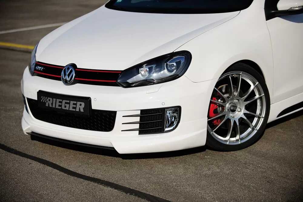 Rieger Tuning Rieger spoiler pod přední nárazník pro Volkswagen Golf 6 GTD, GTI 3-dvéř., 5-dvéř., kabriolet, plast ABS bez povrchové úpravy, bez žebrování