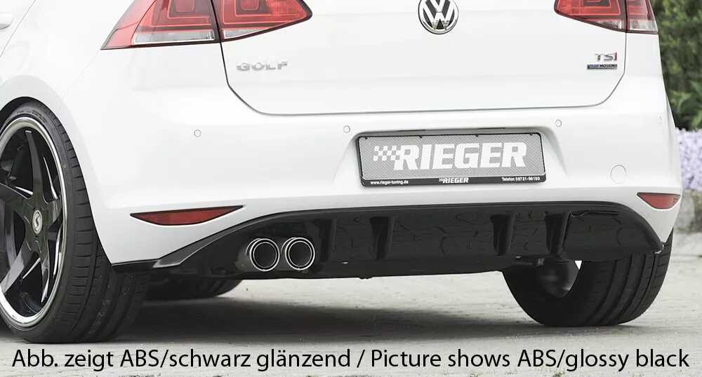 Rieger Tuning Rieger vložka zadního nárazníku pro Volkswagen Golf 7 vč. GTD 3-dvéř., 5-dvéř. před faceliftem, plast ABS s povrchovou úpravou Carbon-Look