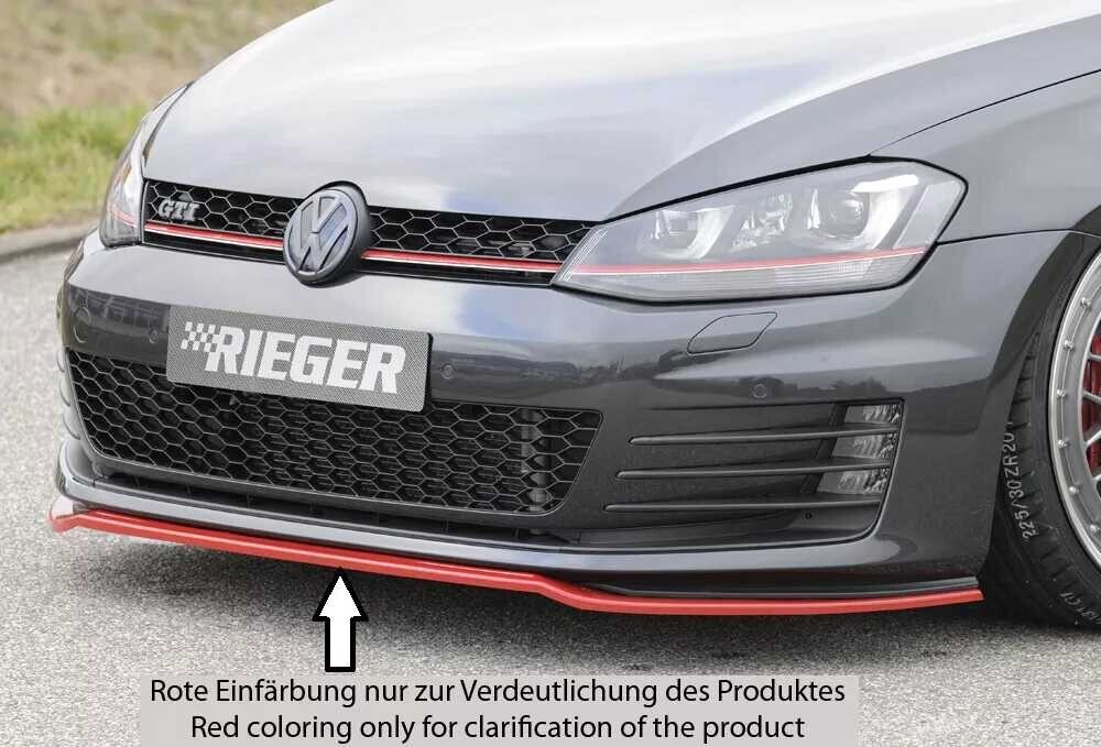 Rieger Tuning Rieger lipa pod přední nárazník pouze pro GTI / GTD pro Volkswagen Golf 7 GTD, GTI 3-dvéř., 5-dvéř. před faceliftem, 04/13-12/16, 06/13-12/16, plast ABS bez povrchové úpravy