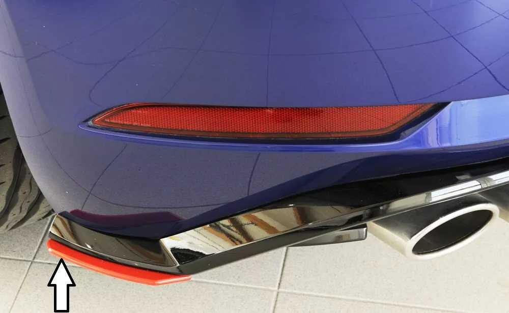 Rieger Tuning Rieger spoiler pod zadní nárazník na pravé straně pro Volkswagen Golf 7 GTI, R, R-Line 3-dvéř., 5-dvéř. vč. faceliftu r.v. 02/17-, 04/13-12/16, plast ABS bez povrchové úpravy